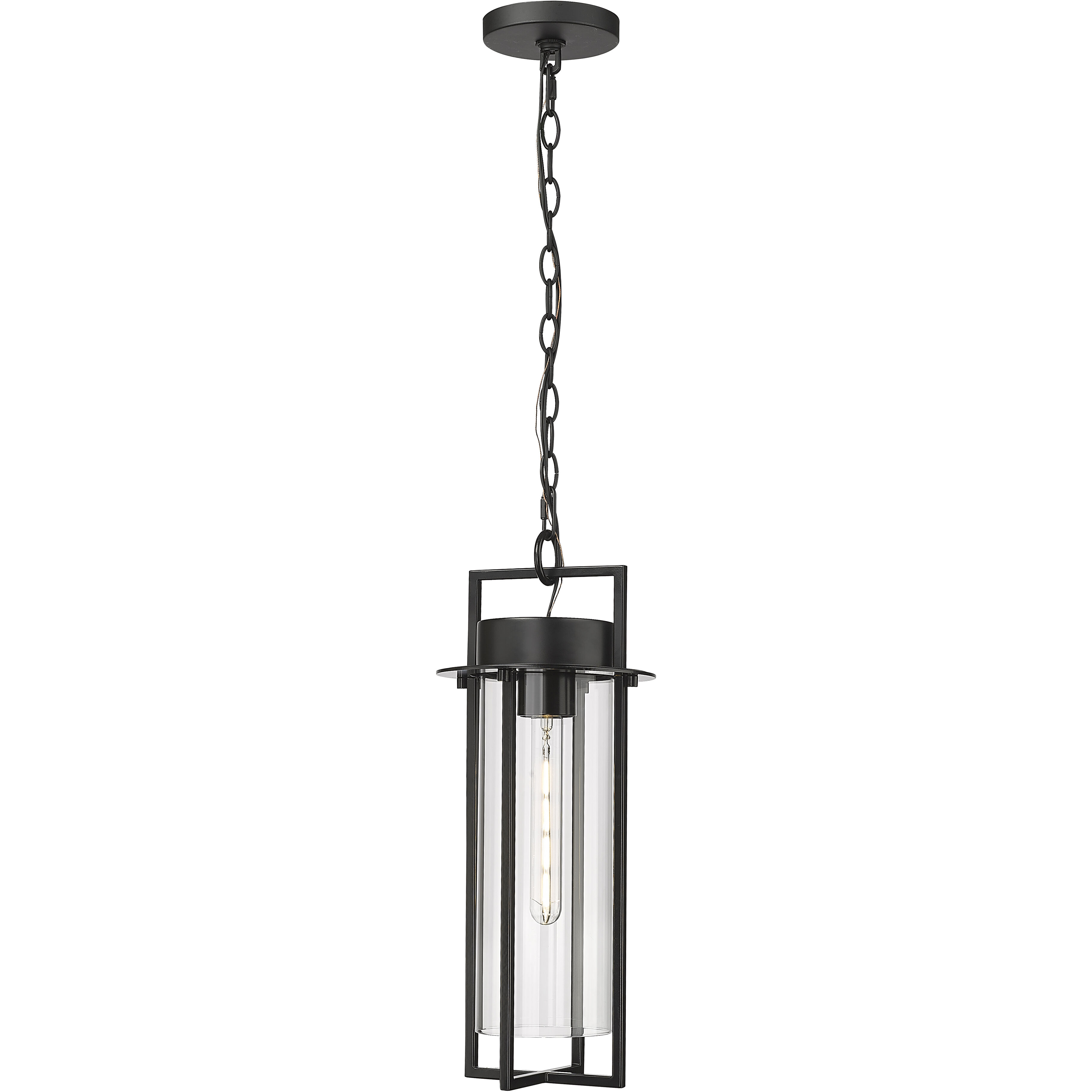 Russell 1 Light 8 inch Powder Coated Black Outdoor Hanging Lantern